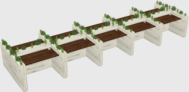 Rectangular shared desk
