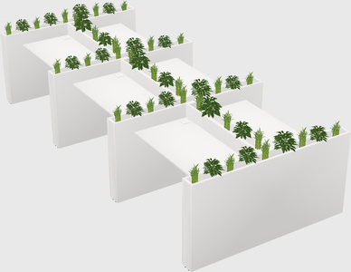 Rectangular shared desk