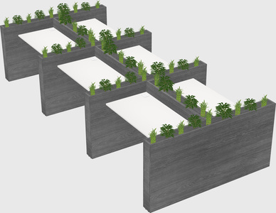 Rectangular shared desk
