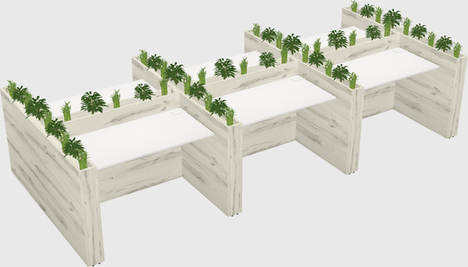 Rectangular shared desk
