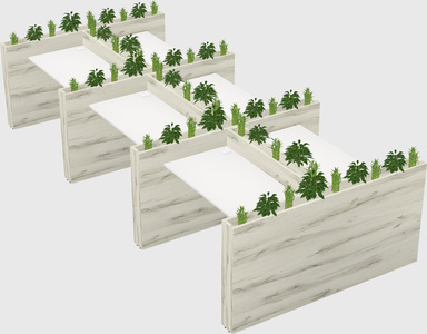 Rectangular shared desk