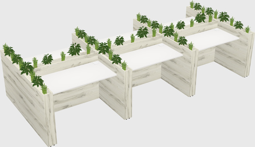 Rectangular shared desk