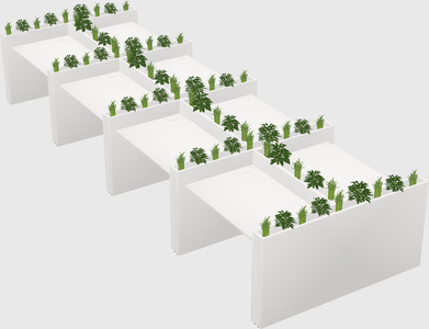 Rectangular shared desk