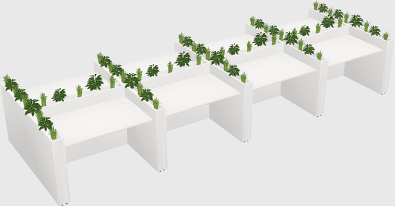 Rectangular shared desk