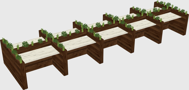 Rectangular shared desk