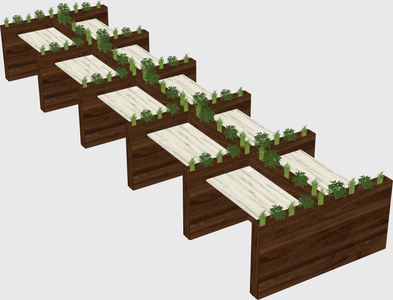 Rectangular shared desk