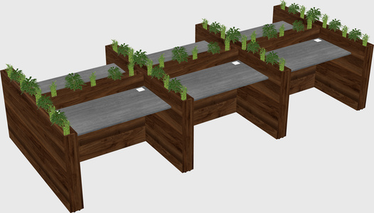 Rectangular shared desk