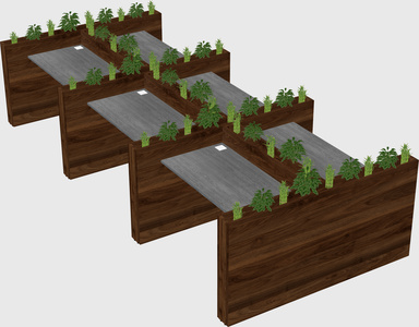 Rectangular shared desk
