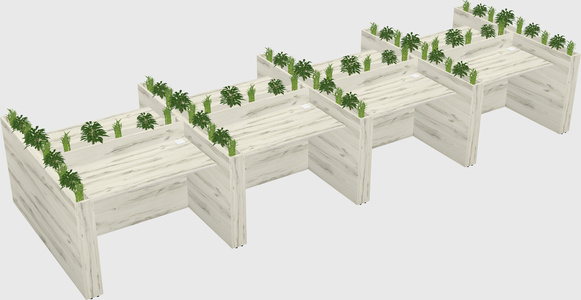 Rectangular shared desk