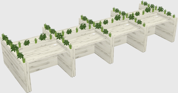 Rectangular shared desk