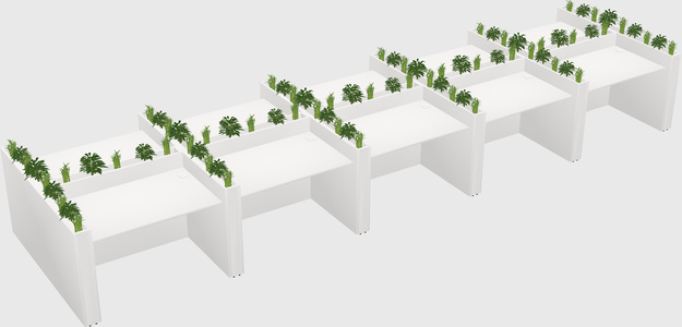 Rectangular shared desk