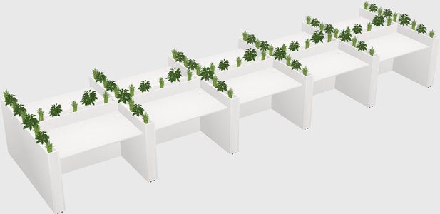 Rectangular shared desk