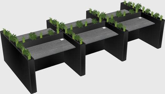 Rectangular shared desk