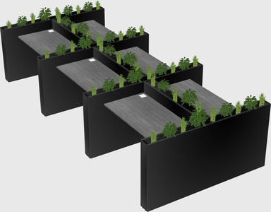 Rectangular shared desk