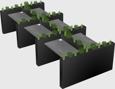 Rectangular shared desk