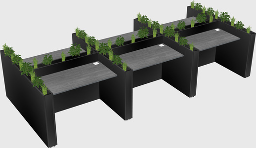 Rectangular shared desk