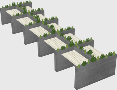 Rectangular shared desk