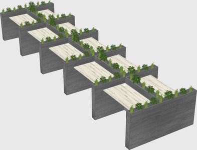 Rectangular shared desk