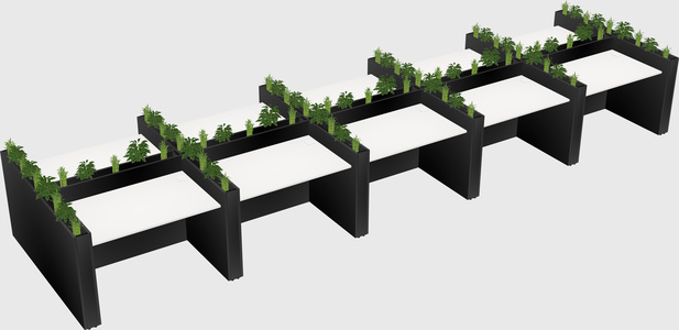 Rectangular shared desk
