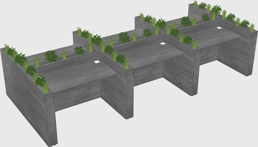 Rectangular shared desk