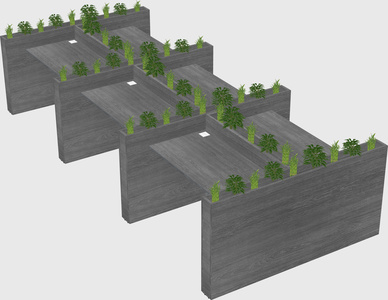 Rectangular shared desk