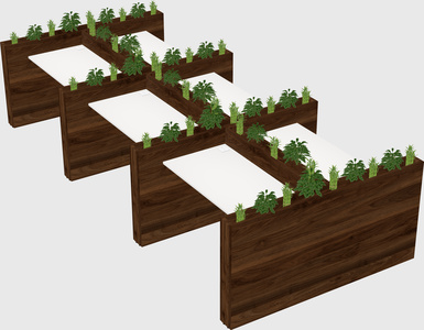 Rectangular shared desk