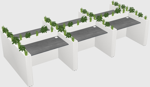 Rectangular shared desk