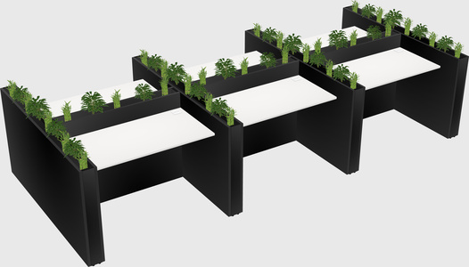 Rectangular shared desk