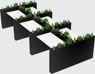 Rectangular shared desk