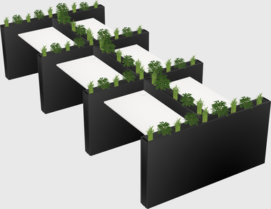 Rectangular shared desk