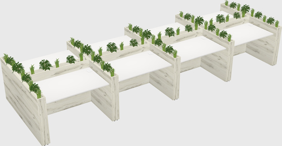 Rectangular shared desk
