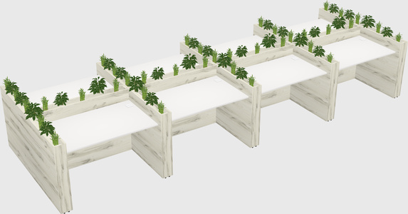 Rectangular shared desk