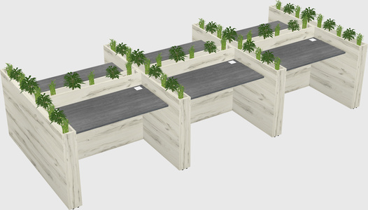 Rectangular shared desk