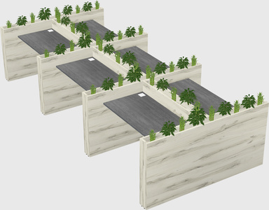 Rectangular shared desk