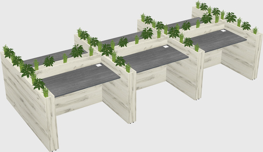Rectangular shared desk