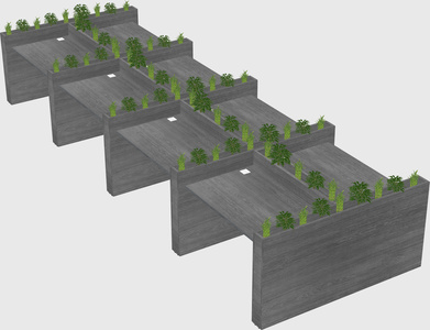 Rectangular shared desk