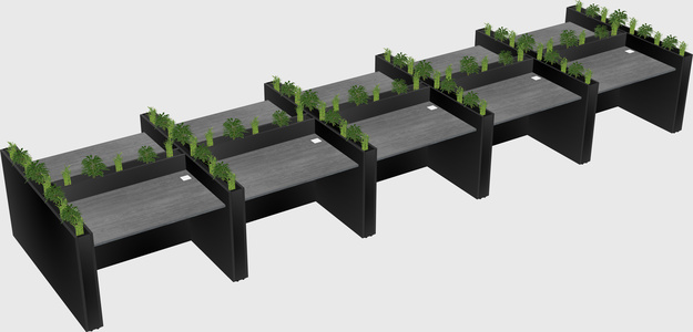Rectangular shared desk