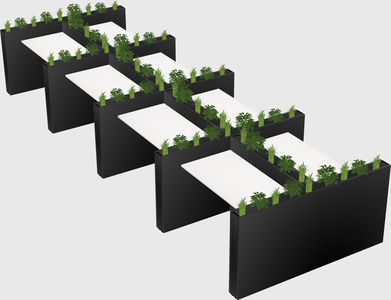 Rectangular shared desk
