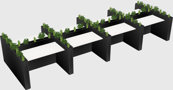Rectangular shared desk