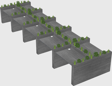 Rectangular shared desk
