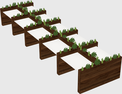 Rectangular shared desk