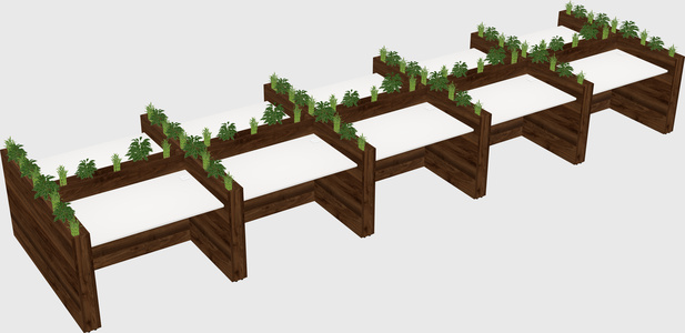 Rectangular shared desk