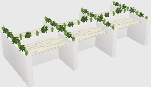 Rectangular shared desk