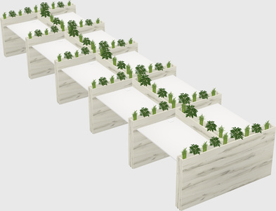 Rectangular shared desk