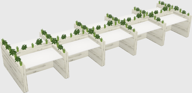 Rectangular shared desk