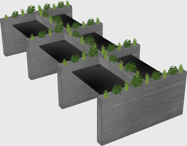 Rectangular shared desk