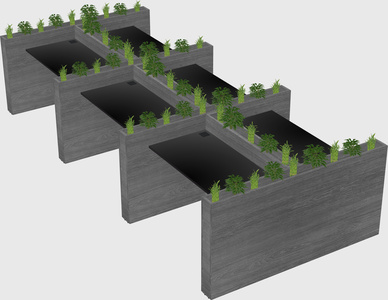 Rectangular shared desk