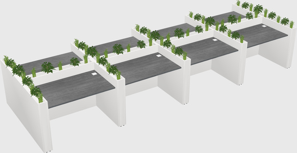 Rectangular shared desk