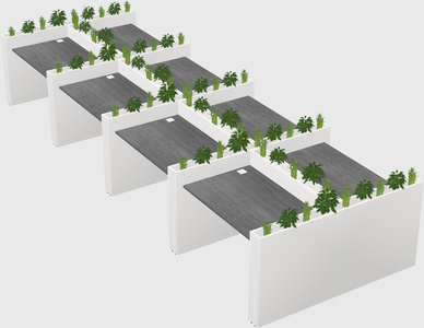 Rectangular shared desk