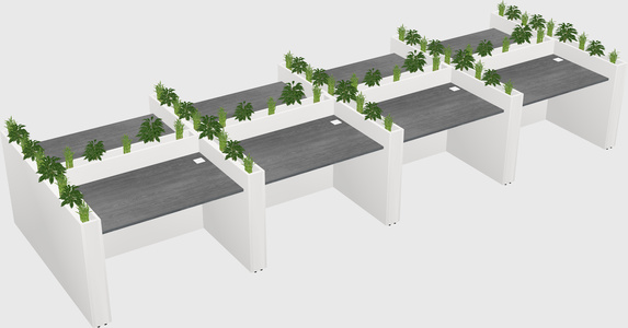 Rectangular shared desk